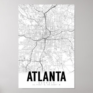Atlanta Georgia Minimalist Map Art Poster