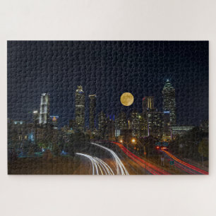 Atlanta, Georgia Nighttime Skyline Jigsaw Puzzle