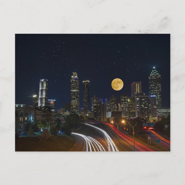 Atlanta, Georgia Nighttime Skyline  Postcard (Front)
