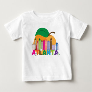 Atlanta, Georgia   Peach Skyline Baby T-Shirt