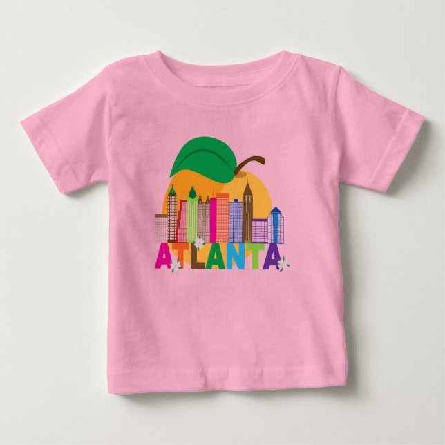 Atlanta, Georgia | Peach Skyline Baby T-Shirt (Front)