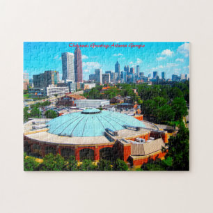 Atlanta Georgia skyline. Christmas Greetings Jigsaw Puzzle