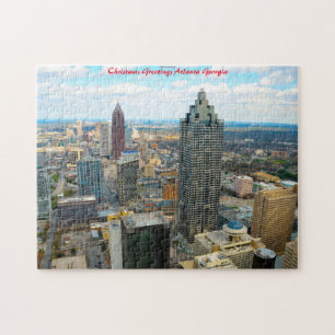Atlanta Georgia skyline. Christmas Greetings Jigsaw Puzzle
