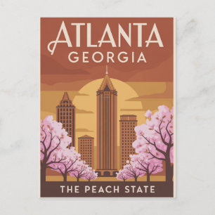 Atlanta Georgia The Peach State Postcard