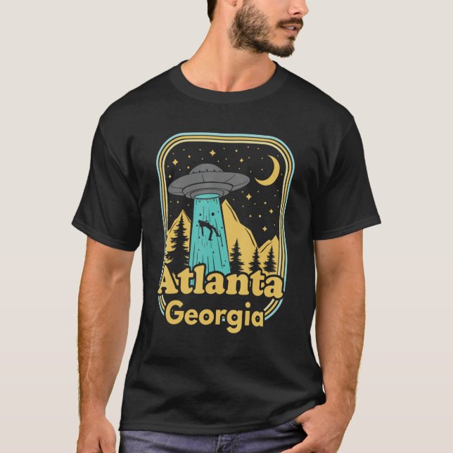 Atlanta Georgia Ufo Alien Hunter 80s State Pride T-Shirt (Front)