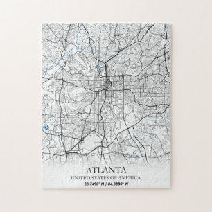 Atlanta Georgia USA Travel City Map Jigsaw Puzzle
