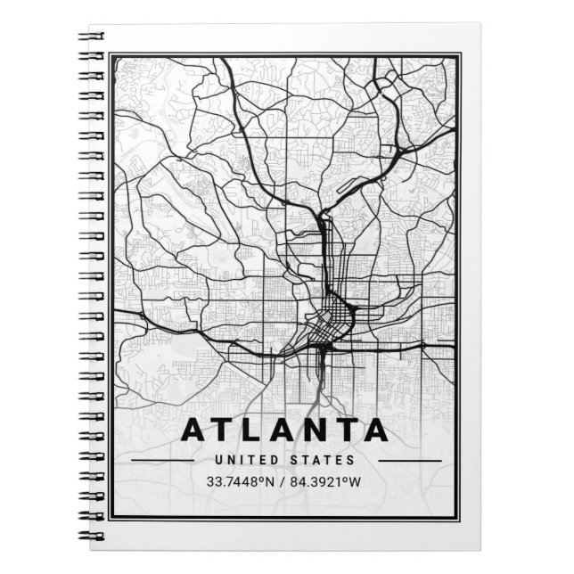 Atlanta Georgia USA Travel City Map Notebook (Front)