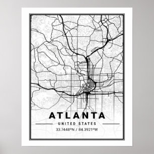 Atlanta Georgia USA Travel City Map Poster