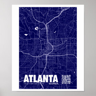 Atlanta, Georgia USA Travel City Map Poster