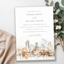 Atlanta Georgia Watercolor Landscape Wedding