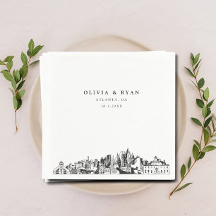 Atlanta Georgia Wedding Cocktail Napkin