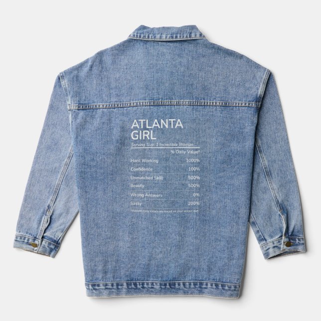 Atlanta Girl Funny Georgia Hometown Premium  Denim Jacket (Back)