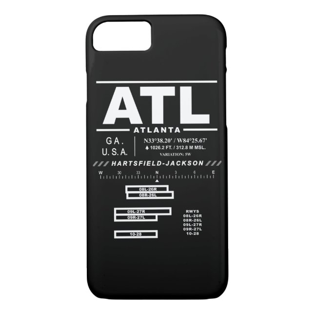 Atlanta International Airport ATL iPhone Case (Back)