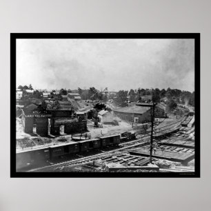 Atlanta Lard Oil Factory and Railroad Cars 1864 Poster