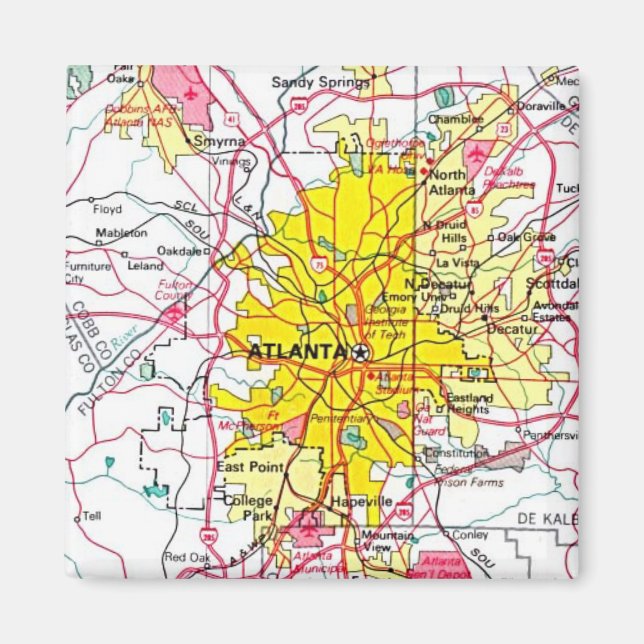 Atlanta Map Magnet (Front)