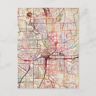 atlanta map painting postcard
