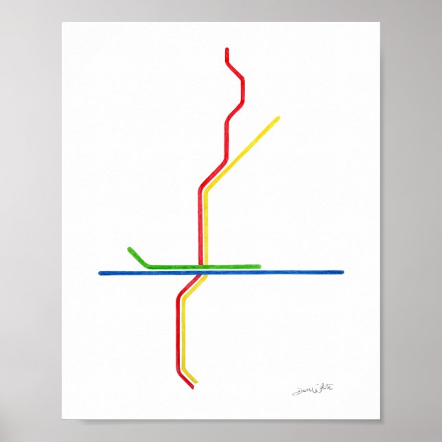 Atlanta MARTA Map Art Poster (Front)