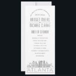 Atlanta | Modern Deco Wedding Program<br><div class="desc">A deco skyline-themed wedding program for a wedding taking place in the beautiful city of Atlanta, Georgia. This wedding program card features a stylised illustration of the city's unique skyline with its name underneath. This is resting underneath your wedding day information in a matching open-lined style. On the reverse side...</div>