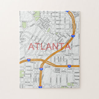 Atlanta Peachtree Road Map Jigsaw Puzzle