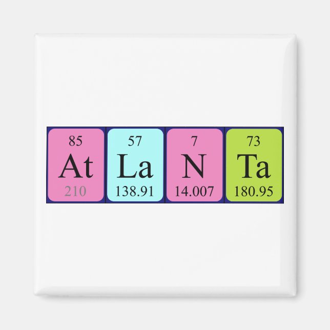 Atlanta periodic table name magnet (Front)