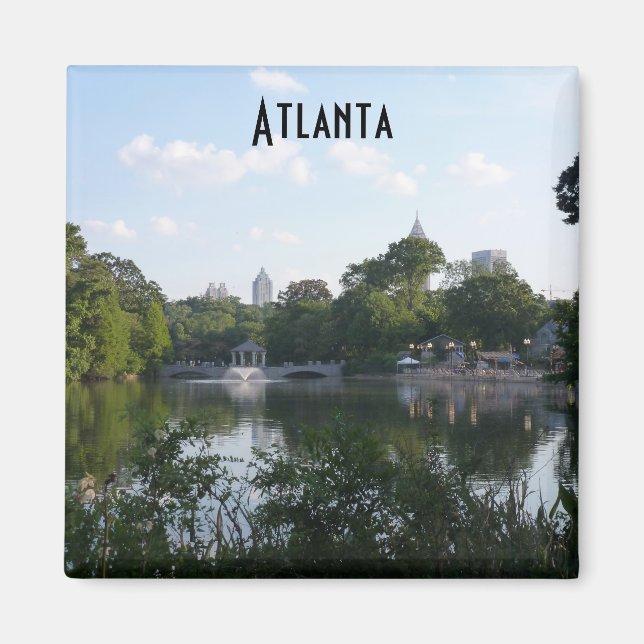 Atlanta Piedmont Park Lake Photo Magnet Georgia (Front)