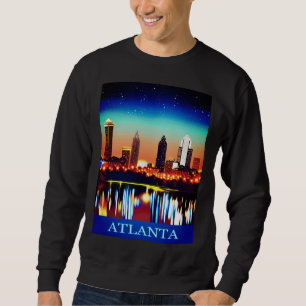 Atlanta Skyline by Night with Reflections Sweatshirt