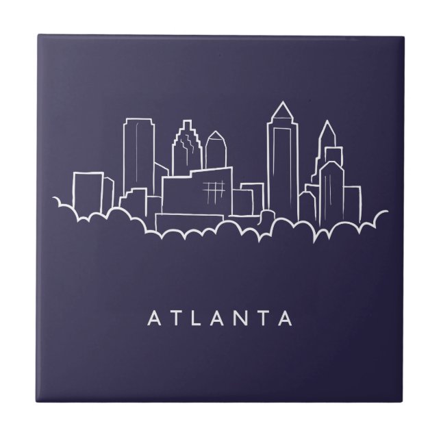 Atlanta Skyline Ceramic Tile (Front)