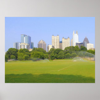 Atlanta Skyline  from Piedmont Park Poster