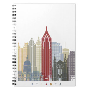 Atlanta skyline poster notebook