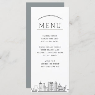Atlanta Skyline   Wedding Event Dinner Menu