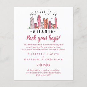 ATLANTA Skyline Wedding Invitation Handdrawn
