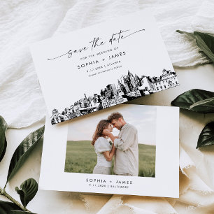 Atlanta Skyline Wedding Save the Date Card