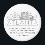 Atlanta Themed | Custom City Message or Slogan Magnet<br><div class="desc">A unique magnet favour representing the beautiful city of Atlanta,  Georgia.  
This keychain features a stylised illustration of the city's unique skyline with its name underneath.
Underneath the city name is a spot for your unique slogan or statement about your favourite city.</div>