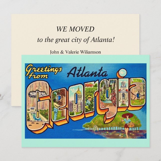 Atlanta Vintage Postcard (Front/Back)