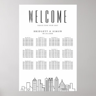 Atlanta Wedding   12 Table Seating Chart 