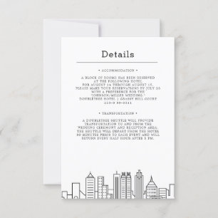 Atlanta Wedding   Guest Details Invitation