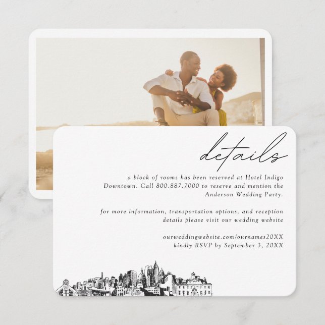 Atlanta Wedding Hotel Room Block Details Enclosure Card (Front/Back)