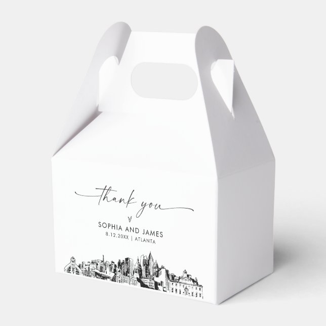 Atlanta Wedding Personalised Favour Box (Front Side)
