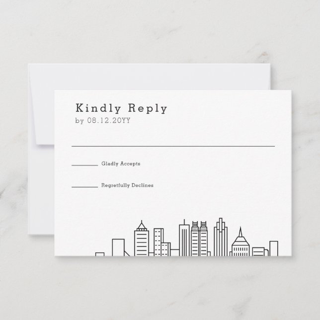 Atlanta Wedding | Stylised Skyline RSVP (Front)