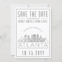 Atlanta Wedding | Stylised Skyline Save the Date