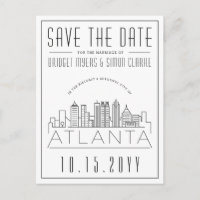 Atlanta Wedding | Stylised Skyline Save the Date