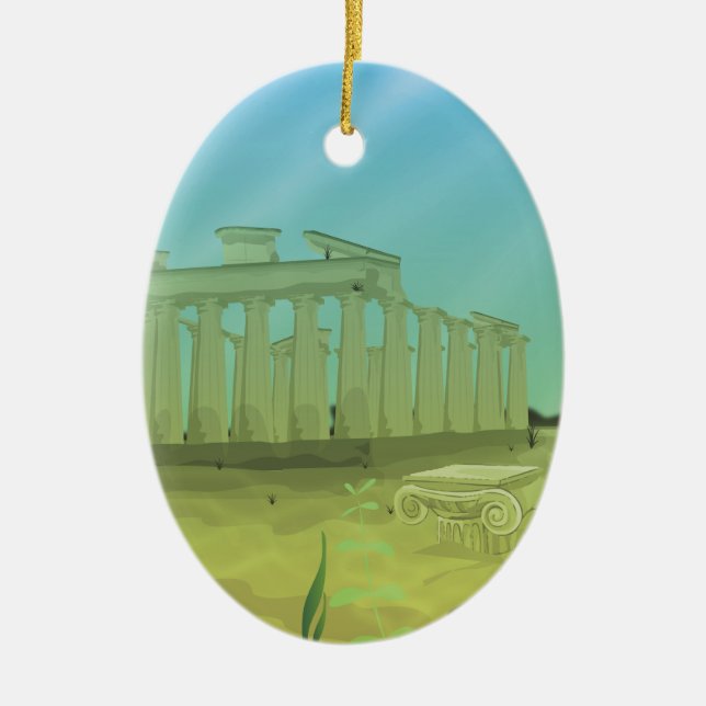 Atlantas cartoon landscape ceramic tree decoration (Front)