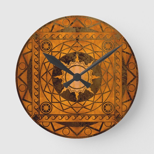 Atlantean Crafts Copper on Bronze Round Clock (Front)