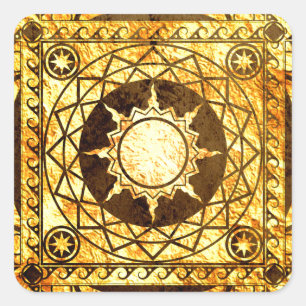 Atlantean Crafts Gold on Bronze Square Sticker