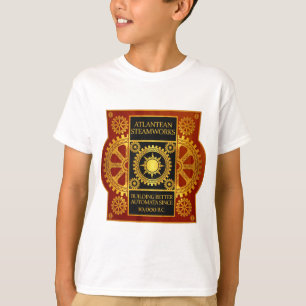 Atlantean Steamworks - Gold & Leather on Wood T-Shirt