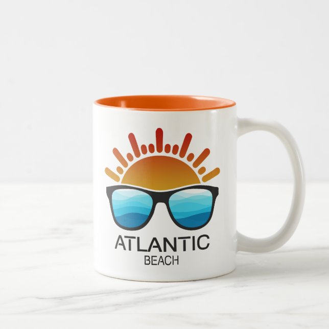 Atlantic Beach North Carolina Sunglasses Two-Tone Coffee Mug (Right)