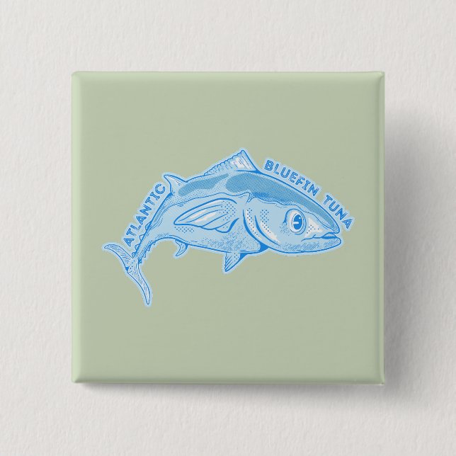 Atlantic bluefin tuna 15 cm square badge (Front)