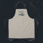 Atlantic bluefin tuna Beige Apron<br><div class="desc">Atlantic bluefin tuna Beige Apron 

Beautiful Beige apron with a bluefin tuna image and customizable text.
Gift this beautiful bluefin tuna apron to anyone who loves cooking fish and seafood.</div>