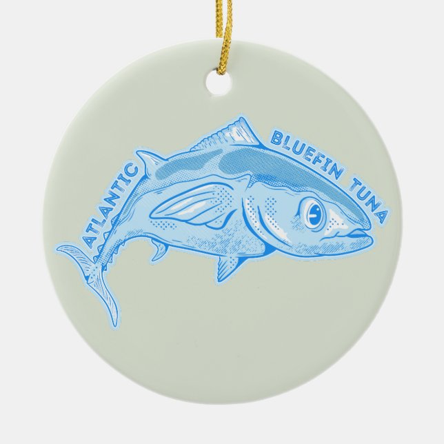 Atlantic bluefin tuna ceramic ornament (Front)