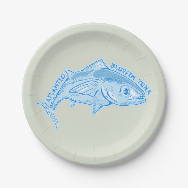 Atlantic bluefin tuna paper plate (Front)